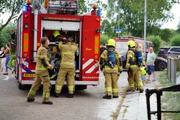 Schutting vat vlam in Enkhuizen