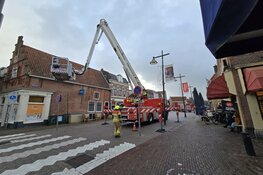 Reclamebord losgewaaid in Enkhuizen