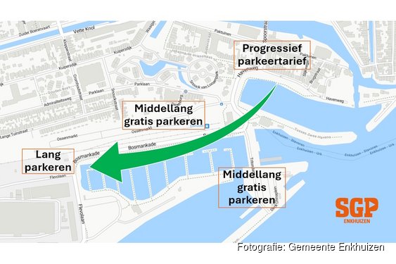 Gratis parkeren in de binnenstad met alternatief plan van SGP Enkhuizen