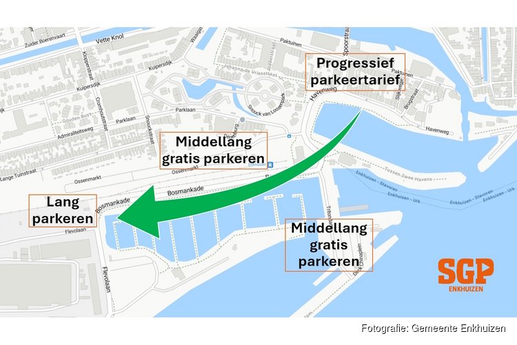 Gratis parkeren in de binnenstad met alternatief plan van SGP Enkhuizen