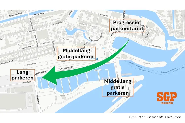 Gratis parkeren in de binnenstad met alternatief plan van SGP Enkhuizen