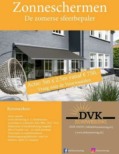 Zonneschermen, de zomerse sfeerbepaler bij DVK Zonweringen